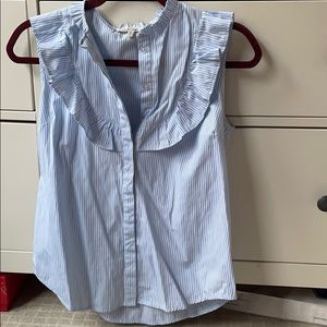 Casual stripe button down top